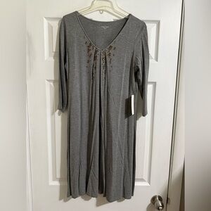 Eileen Fisher Gray Dress with Hand Sewn Sequins - Medium - NWT
